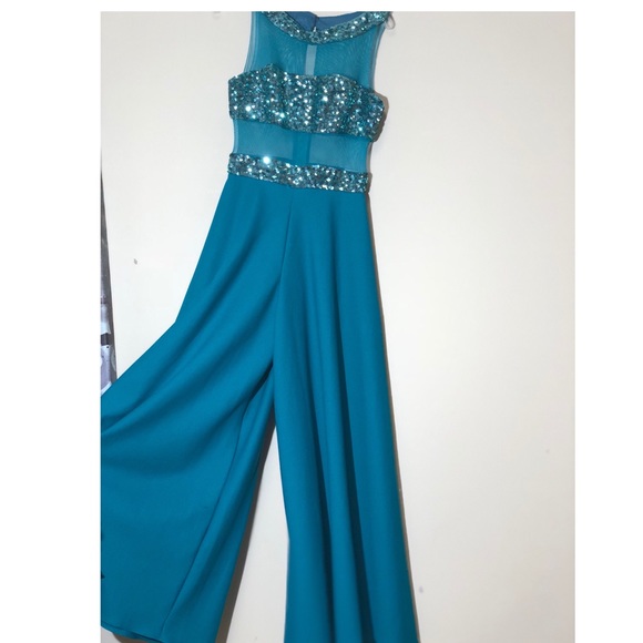 teal jumpsuit dress